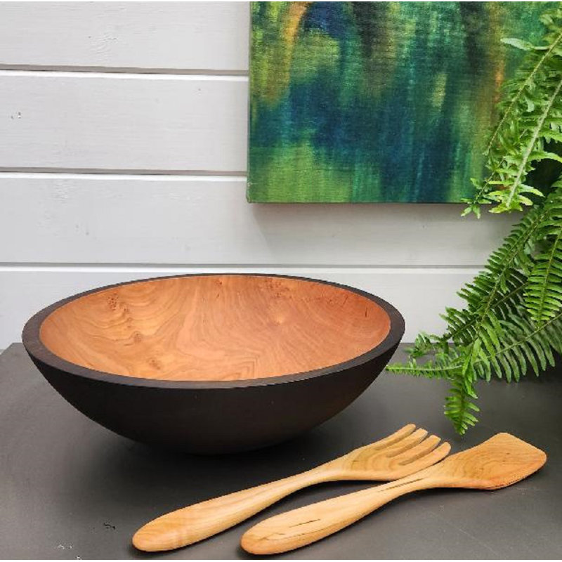 17 InchEbony Cherry Bowl with servers