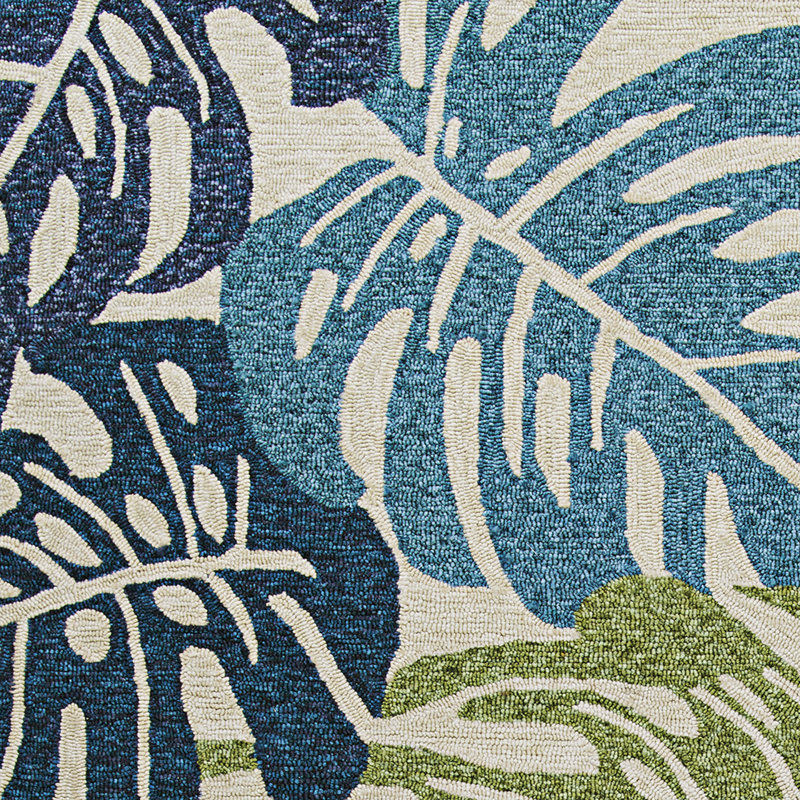 Weidman Floral Cream Multicolor Handmade Indoor Outdoor Area Rug, Rectangle 2' x 4'