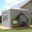 3x3m Pop-Up Gazebo Shelter with Accessories Dark Grey-135726316-135726313