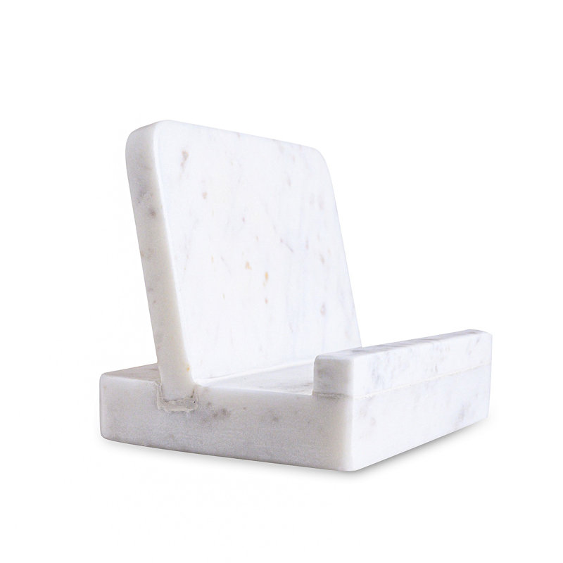 Creamy White Marble Modern Cook Book Stand
