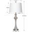 Lampe de table à intensité variable de 28,75 po en métal avec commande tactile et ports USB, ampoule incluse-1199175570