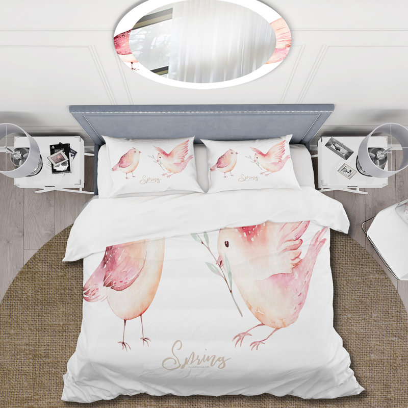 Ensemble de housse de couette Spring Spring, Housse de couette pour grand lit et 2 taies décor