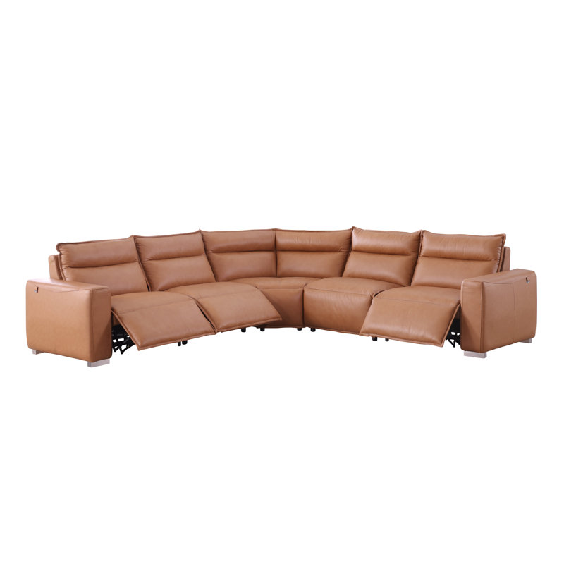 Canapé modulaire en cuir italien Luxury Luxury, Cuir de chameau