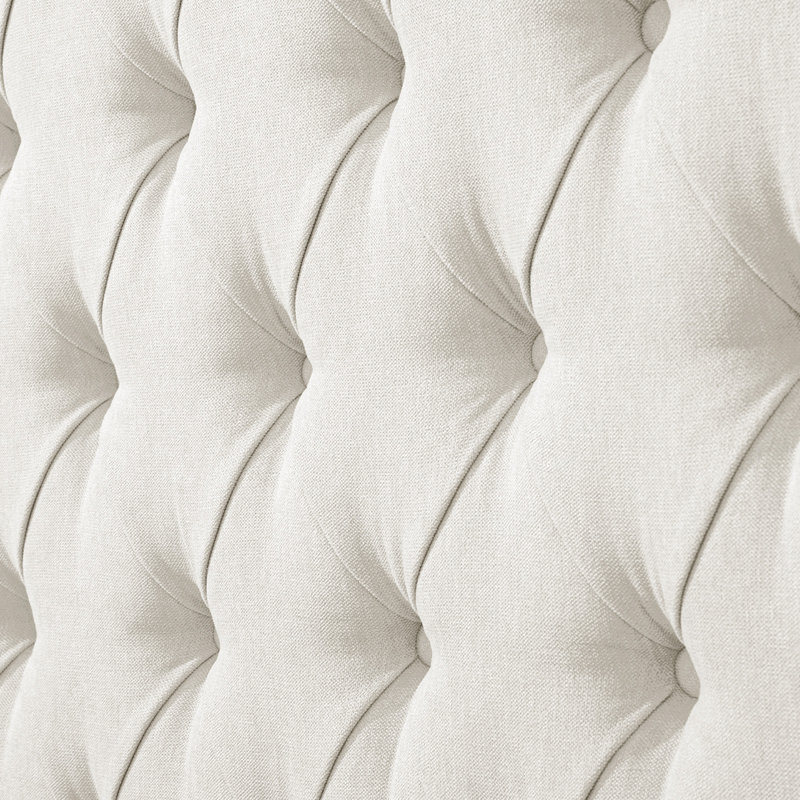 Tête de lit tapissier avec capitonnage à boutons, Crème, crème, Très grand
