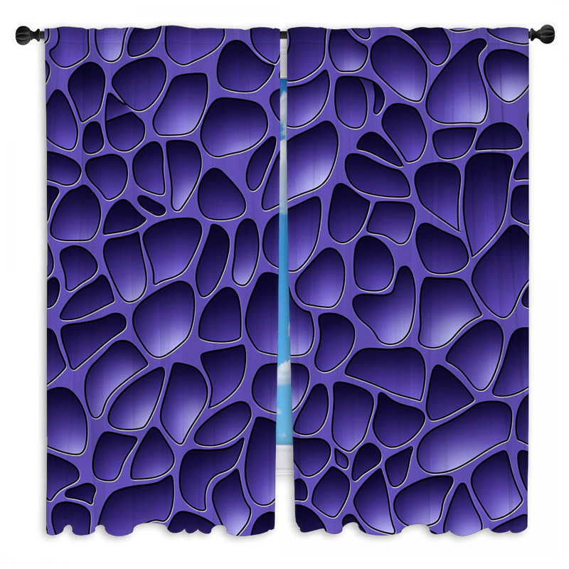Rideaux de fenêtre mauve à motif géométrique - 2 panneaux, L 40 po x L 52 po