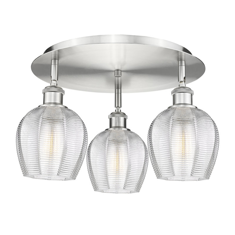 Plafonnier Bethsy, Nickel satiné, Transparent