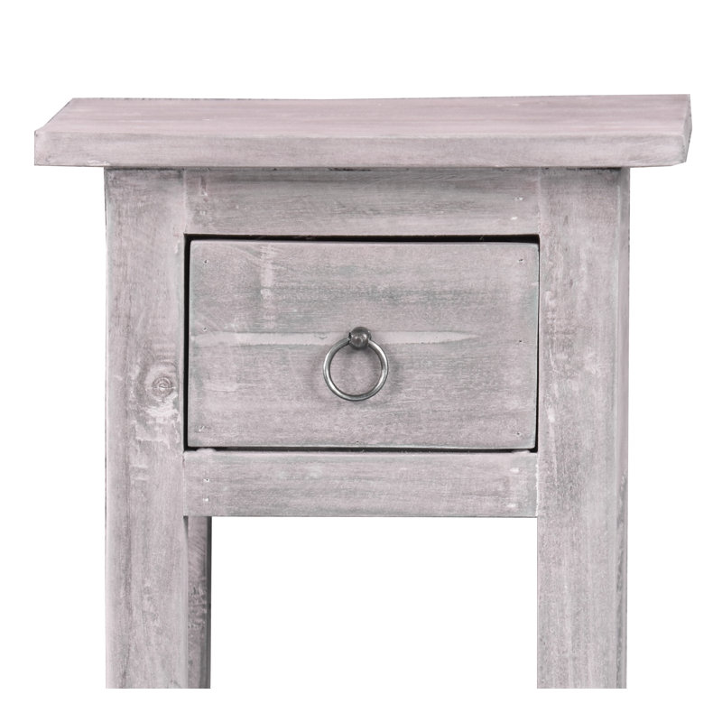 Kristy Solid Wood End Table with Storage