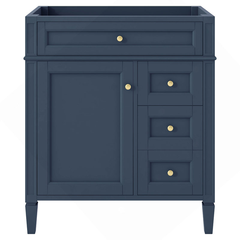 Meuble-lavabo de salle de bain 30 po sans lavabo supérieur, armoire de rangement moderne avec 2 tiroirs et un tiroir rabattable (PAS DE BASSIN)