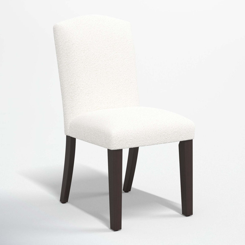 Estrela 20'' H Upholstered Parsons Chair, Classic Snow Boucle, Espresso
