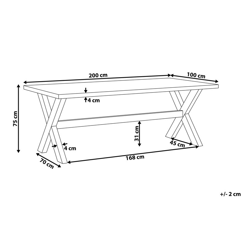 Valladares Rectangular Outdoor Dining Table , 200cm cm W 100cm cm D, White