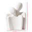 Statue de couple en céramique blanche embrassant, sculpture de couple abstrait minimaliste