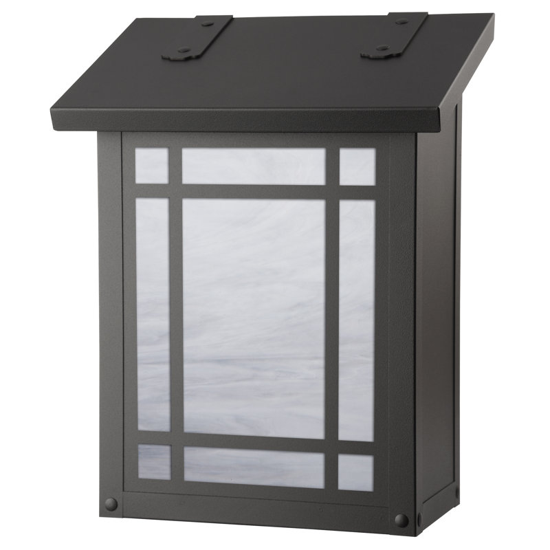 Summit Brass Wall Mounted Mailbox, Wispy White, Textured Black