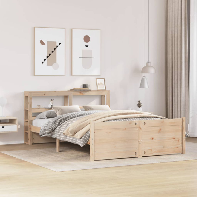 Solid Wood Bed, Natural, 120cm x 200cm