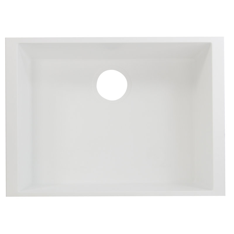 23.63'' L Single Basin Kitchen Sink, White