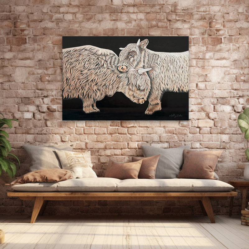 Amour inconditionnel - Art contemporain de vaches, H 60 po x l 40 po