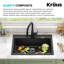 Évier de cuisine en granit à double montage KRAUS avec options d'installation encastrée et sous-comptoir-119750040-119750041
