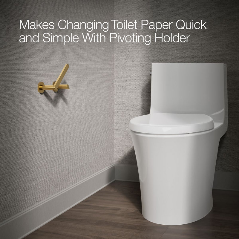 Wall Mount Toilet Paper Holder, Brushed Gold