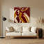 Art mural abstrait en métal brun figuratif 54-1262443722