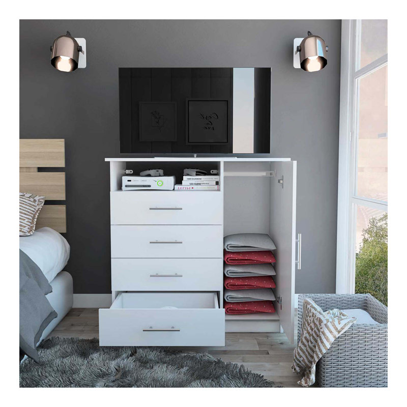 Commode 4 tiroirs Baylon - blanc