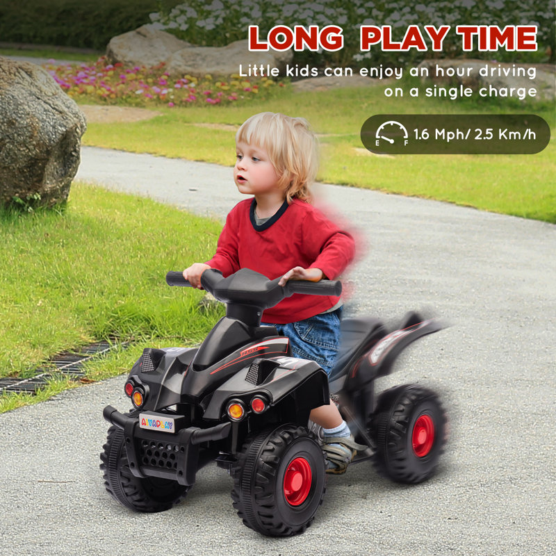 HOMCOM 1 Seater All-Terrain Vehicles Battery Powered Ride On, Black