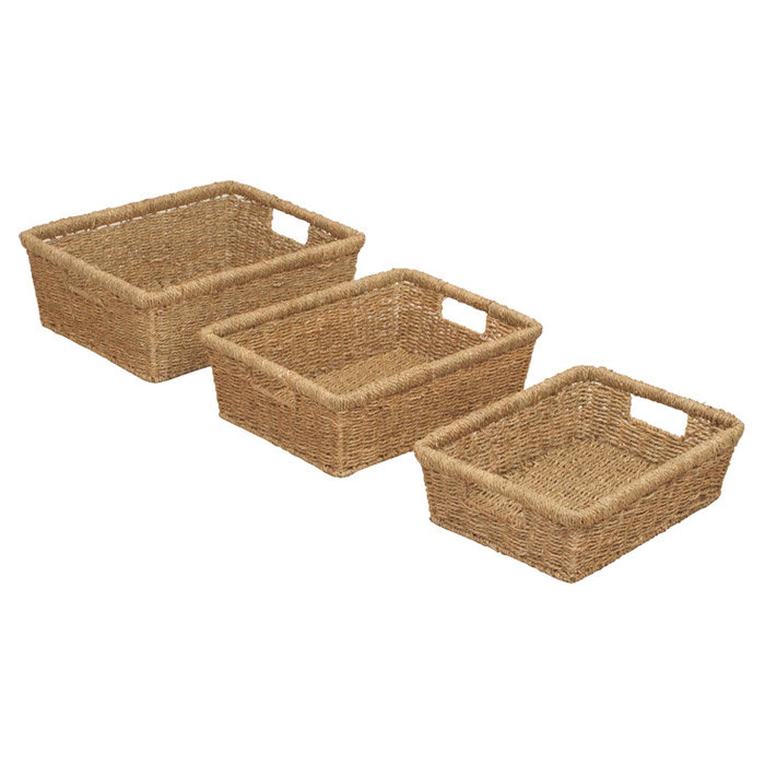 Seagrass Oblong 3 Piece Basket Set