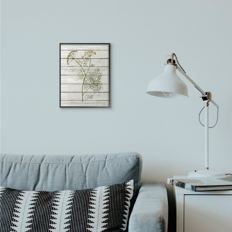 «Dill Vintage Herb Kitchen Dining Room Word Collage Design», impression sur toile, H 14 po x l 11 po x P 1,5 po