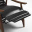 Irie Mid-Century Modern Leather Recliner With Solid Wood Frame-911333721