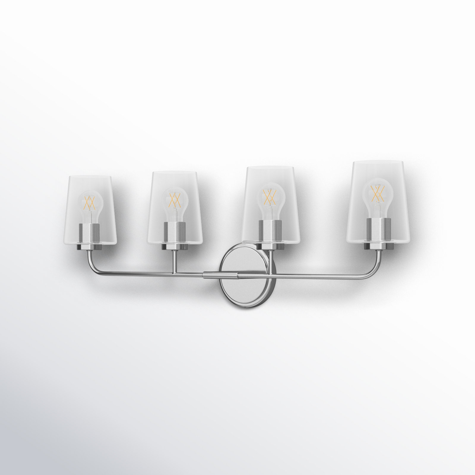 Verbena 4 Light Transparent Dimmable Vanity Light, Chrome
