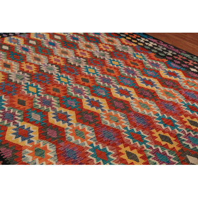 All-Over Geometric Kilim Oriental Area Rug 9x11