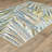 Rectangle Desdemona Floral Machine Woven Polyester Area Rug in Blue/Beige/Green-1403419887
