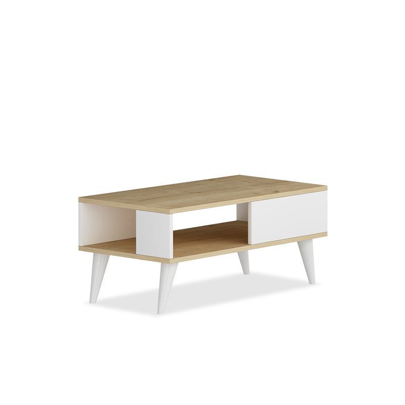 Table basse rectangulaire, Saphir / blanc