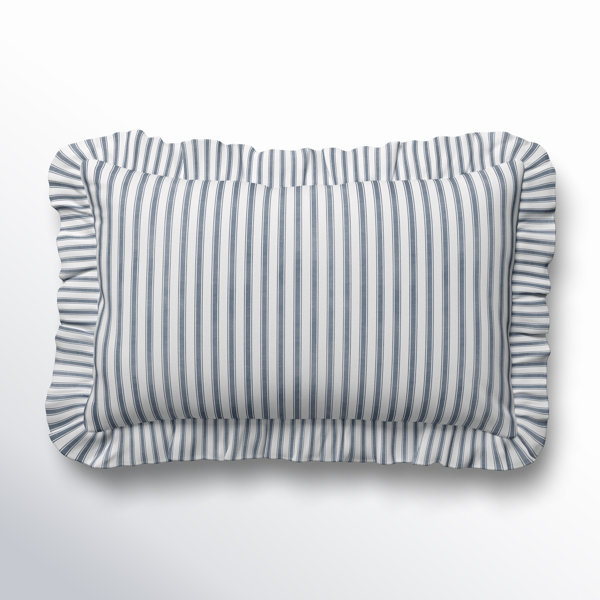 Ruffled Cotton Lumbar Throw Pillow