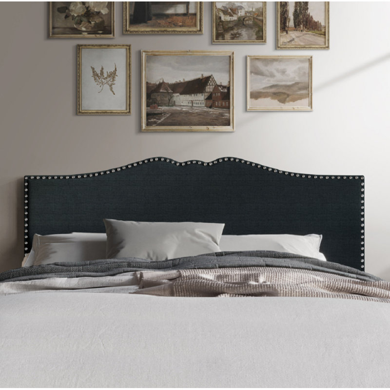 Isahbella Upholstered Headboard, Charcoal Gray, Twin