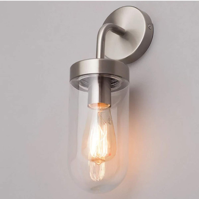 Perceval 38cm H Outdoor Wall Lantern, Stainless Steel