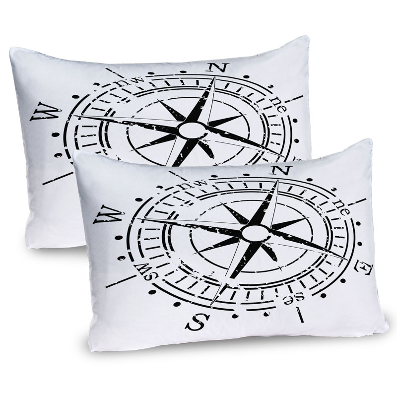 Ensemble de 2 taies décoratives Ambesonne, gris anthracite et blanc, H 20 po x l 26 po