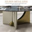 Table basse de luxe moderne 35 po, plateau de table en faux marbre noir, base en acier inoxydable