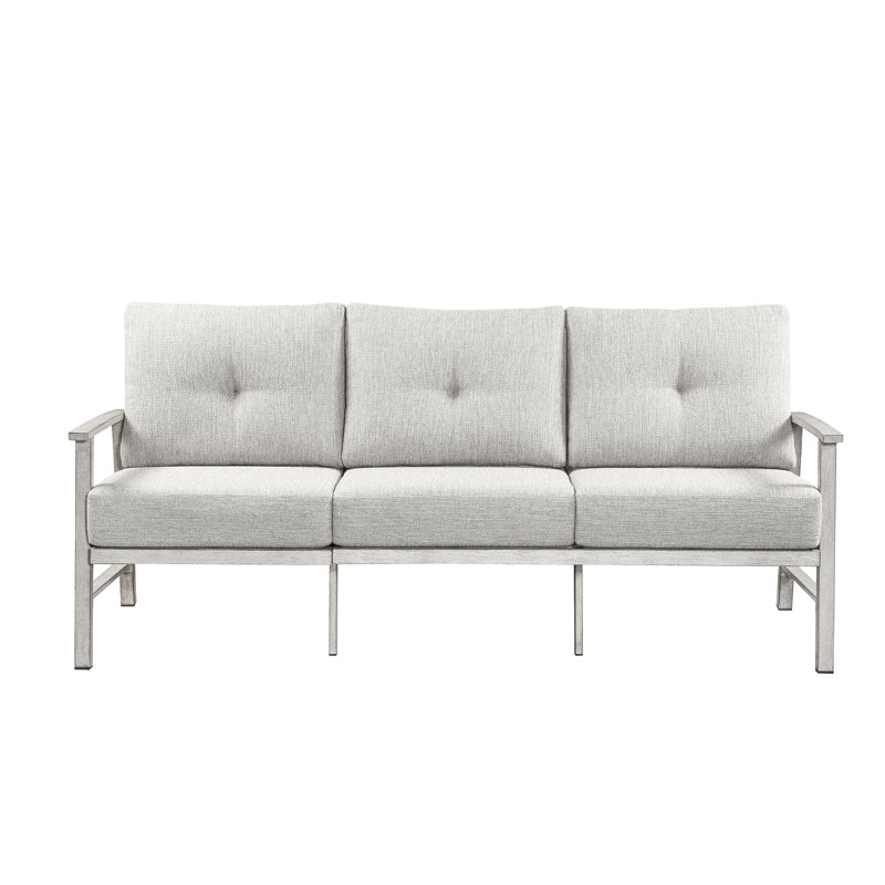 SeeHill Aluminum 3-Seater Outdoor Sofa, Weather-Resistant Loveseat with 5.9'' Cushions, UV-Resistant, Durable for Patio, Porch, Backyard, Balcony, Roof Terrace, Cafe