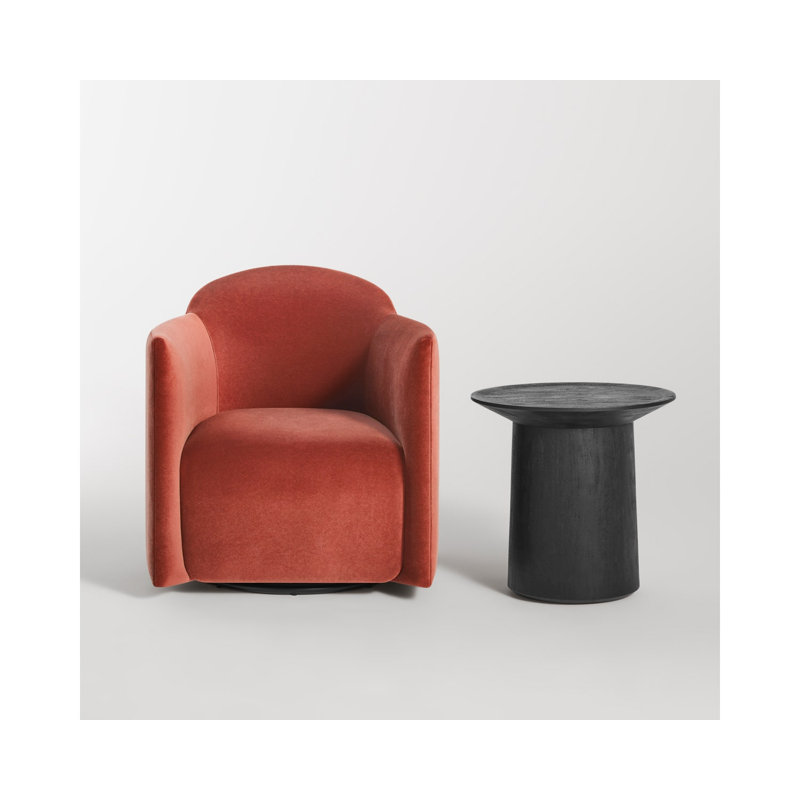 About Face Swivel Armchair, Tomato Velvet