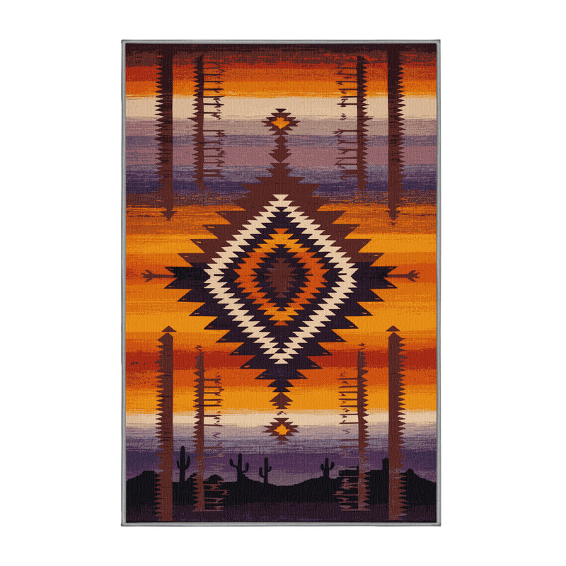  Tapis lavable du sud-ouest Sunset Sunset, Rectangle 8 pi x 12 pi