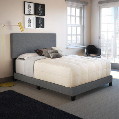 Boyd Sleep Milan Linen Fabric Upholstered Platform Bed Frame w/Adjustable Height Headboard, Strong Wood Slat Support, Box Spring/Foundation Required, by Boyd Sleep