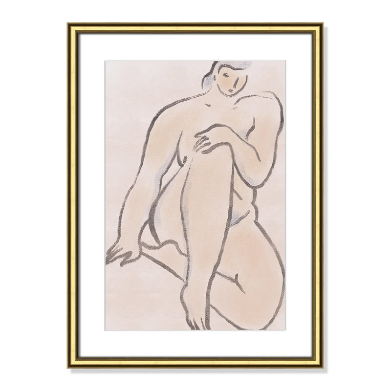 «Pastel nude 07 Print» par Dean, L 18,25 po x H 24,25 po, Imprimé mat, Gold Classic