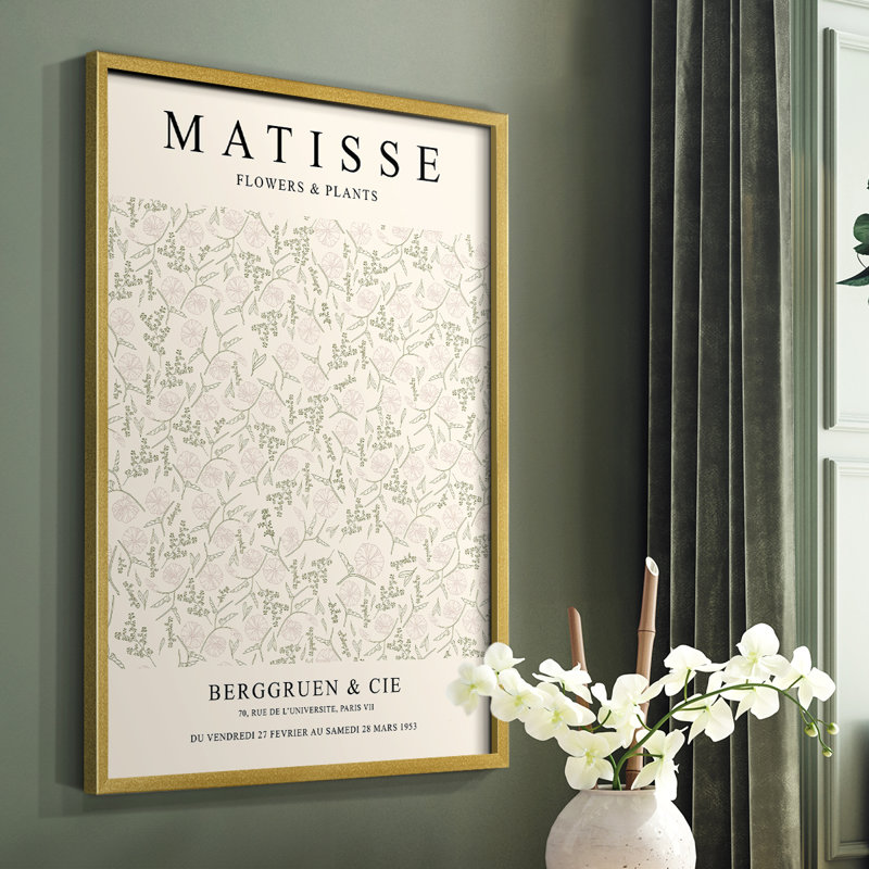 Matisse CCIV, reproduction encadrée - bois massif, H 10 po x l 8 po, Doré
