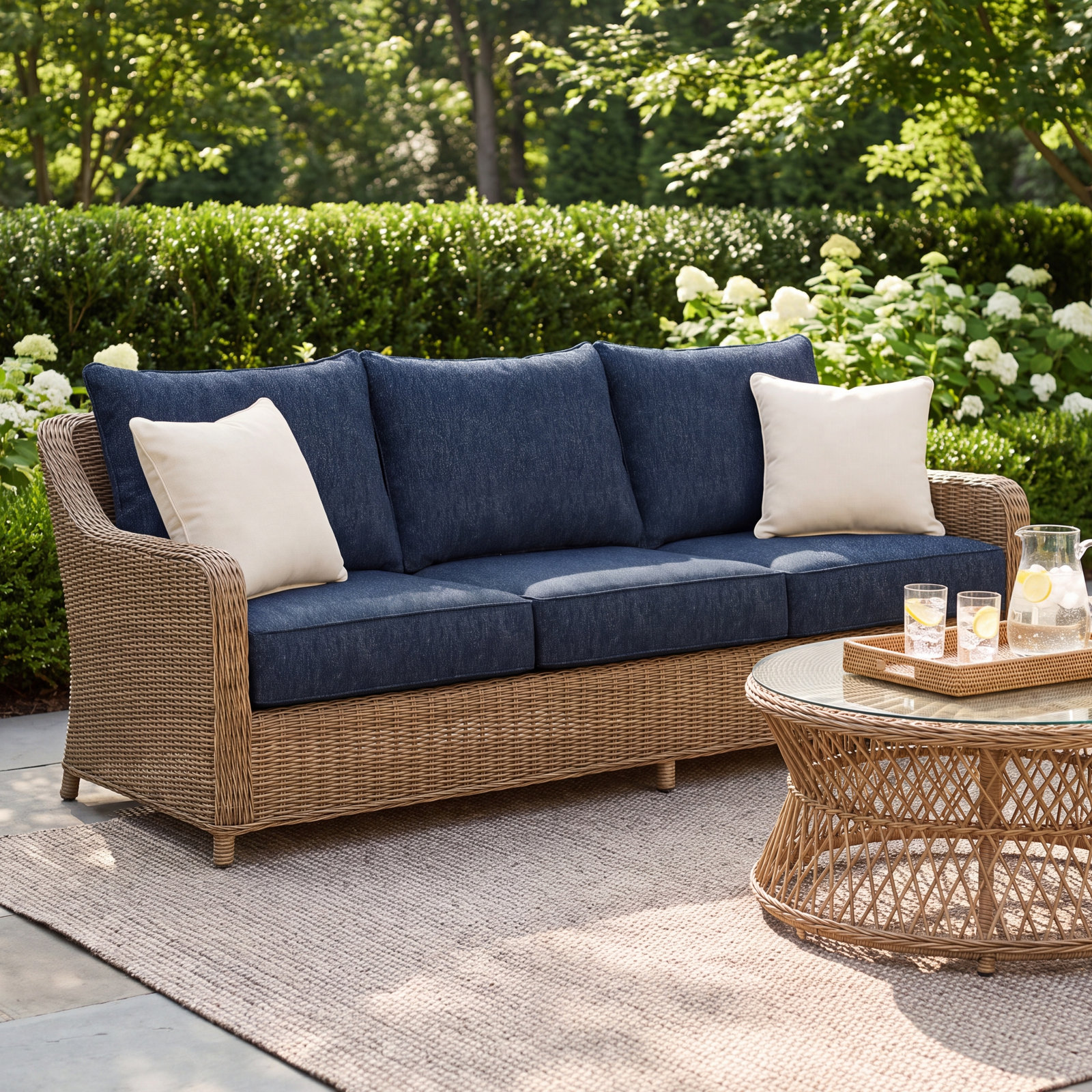 23" Sunbrella® Seat and Back Cushion, Improve Indigo Sunbrella®