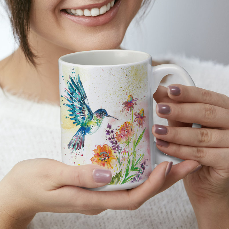 Colibri 15 oz. Tasse décorative en céramique