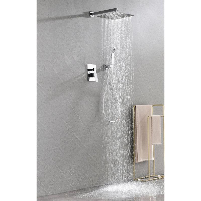 Douche de salle de bain - Robinet de douche à pluie avec buse autonettoyante et laiton, - Compatible avec tous les bras, laiton
