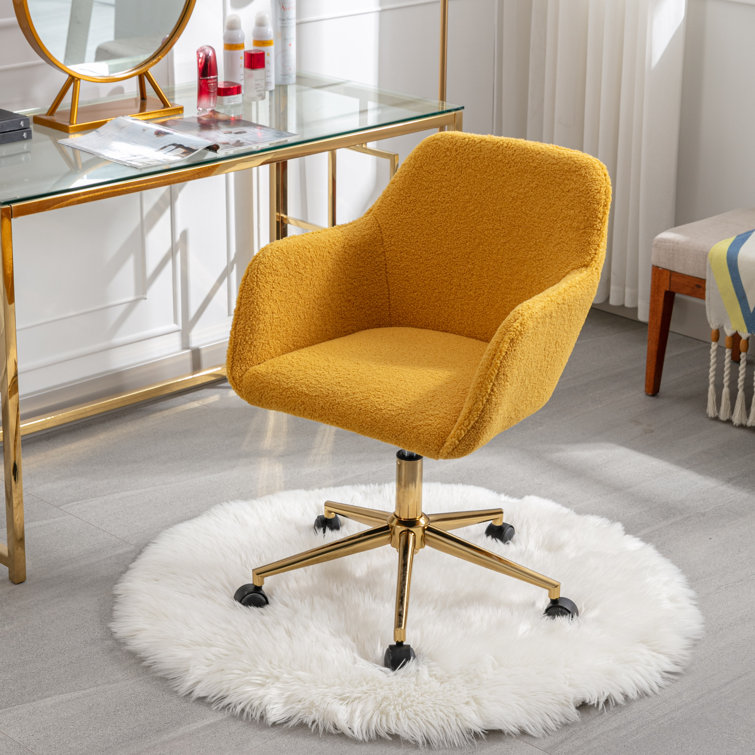 Beaussicot Polyester Task Chair Wade Logan Fabric: Yellow Polyester