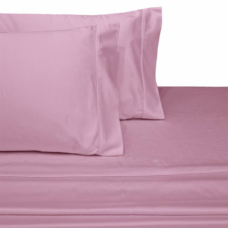  Ensemble de draps en satin de coton de qualité égyptienne, Ensemble de draps pour lit double avec drap-housse, Lavande, 800