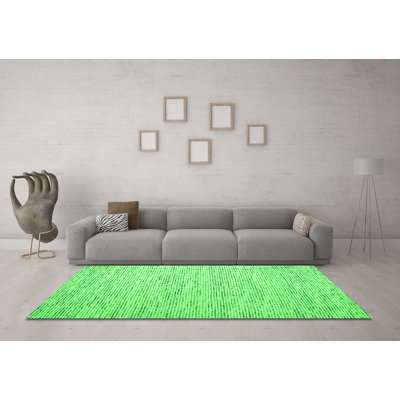 Tapis contemporains verts lavables à la machine 1835
