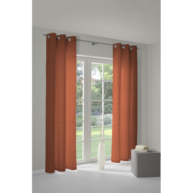 Shire Room Darkening Curtain Single Panel, 270 W x 245 D cm, Terra