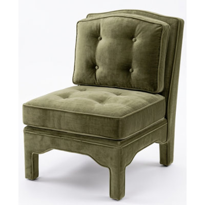 Fauteuil de chambre à accoudoirs capitonné Julien